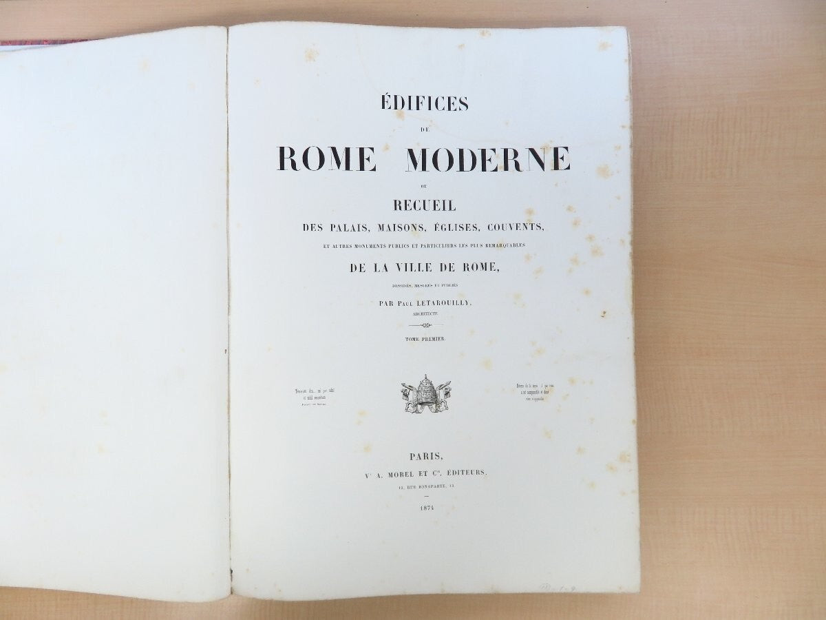 Edifices De Rome Moderne By Paul Marie Letarouilly - Complete 3 Volume Set 1874