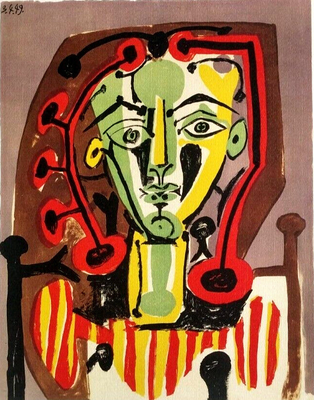 Pablo-Picasso Signed Numbered Pencil Coa Lithograph Cancelled