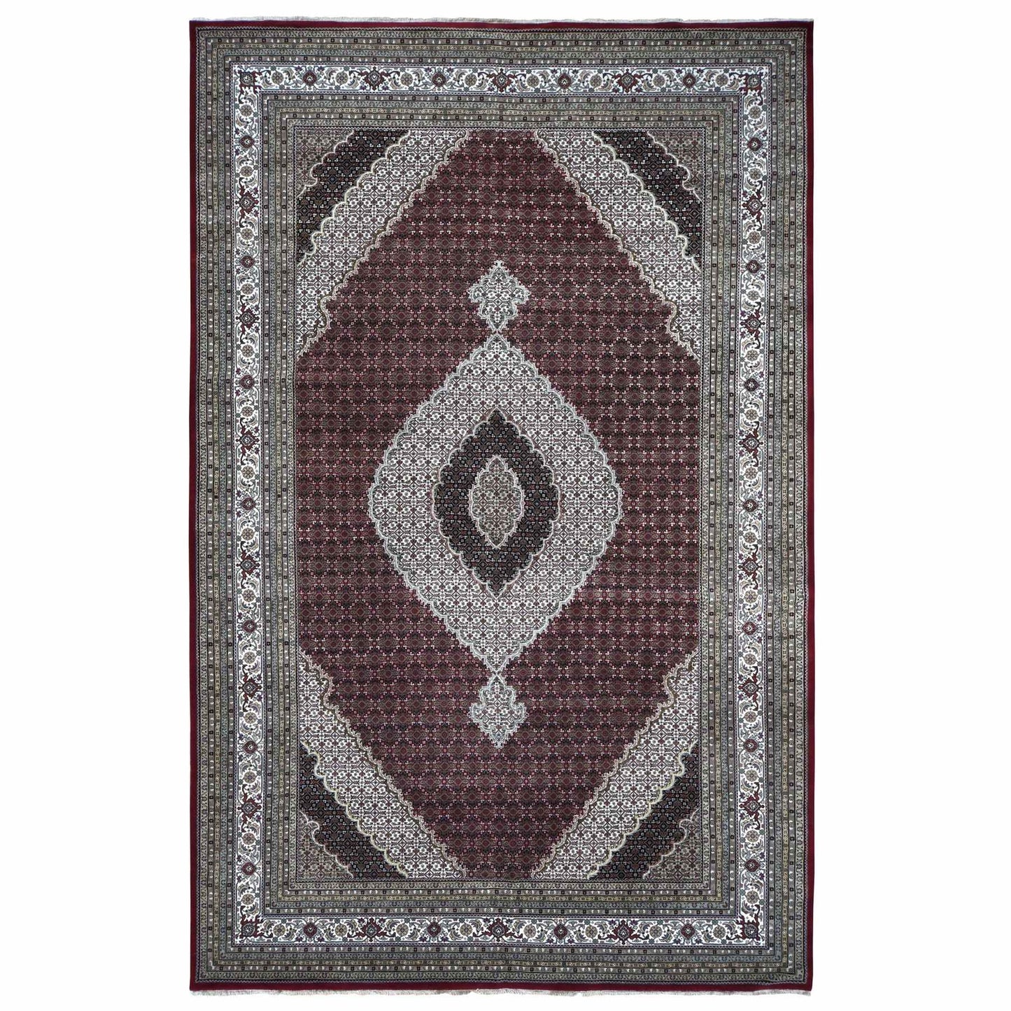 10'X16' Barn Red Tebraz Mahi 100% Wool Hand Knotted Oversized Rug