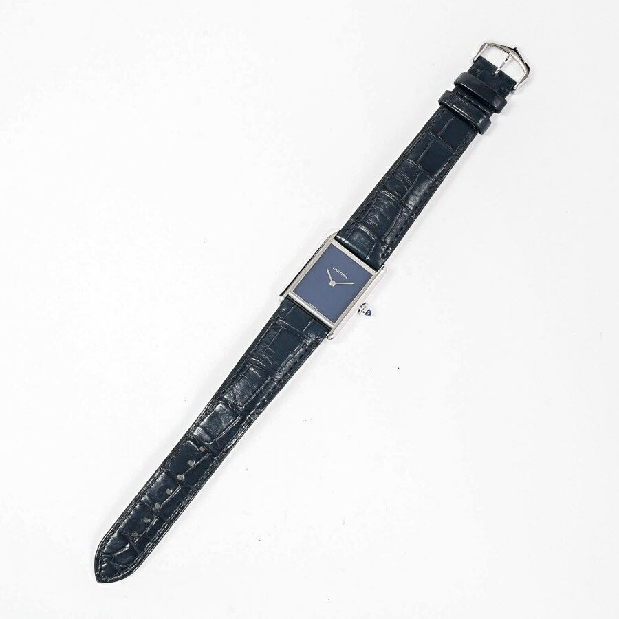 Cartier Tank Mast Lm Wsta0055 Blue Case Size 25.5Mm Men'S Used Watch #71021