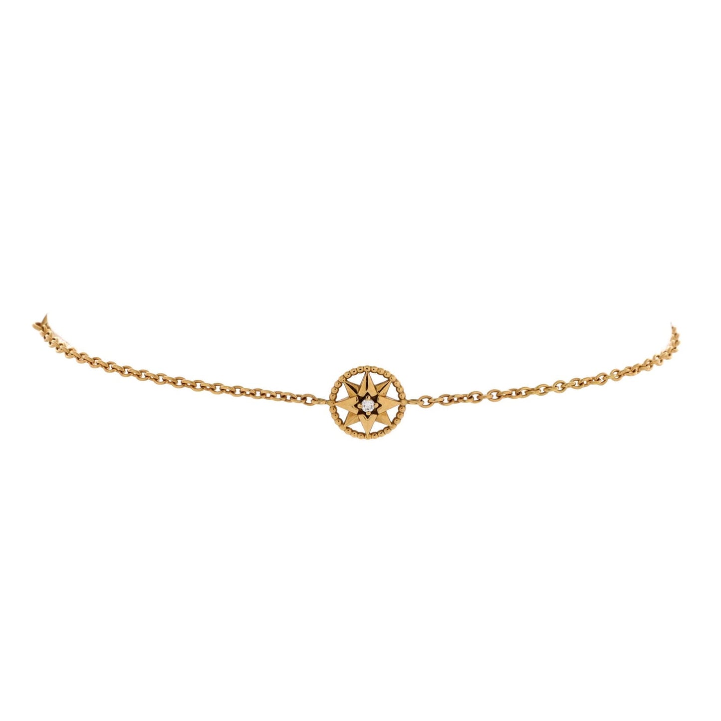Christian Dior Rose Des Vents Bracelet 18K Yellow Gold With Diamond Xs