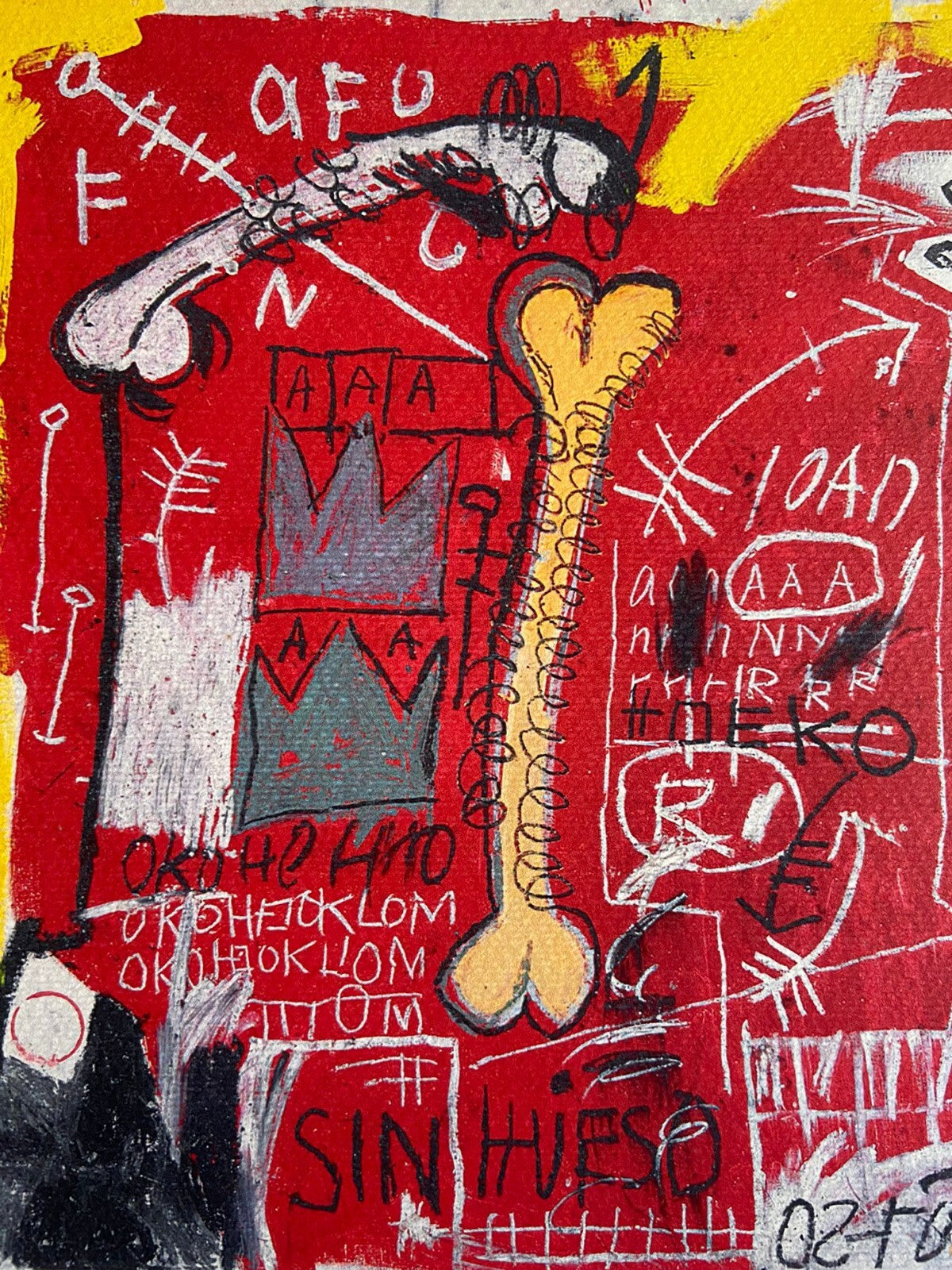 Jean-Michel-Basquiat, Coa Lithograph Signed Numbered In Pencil