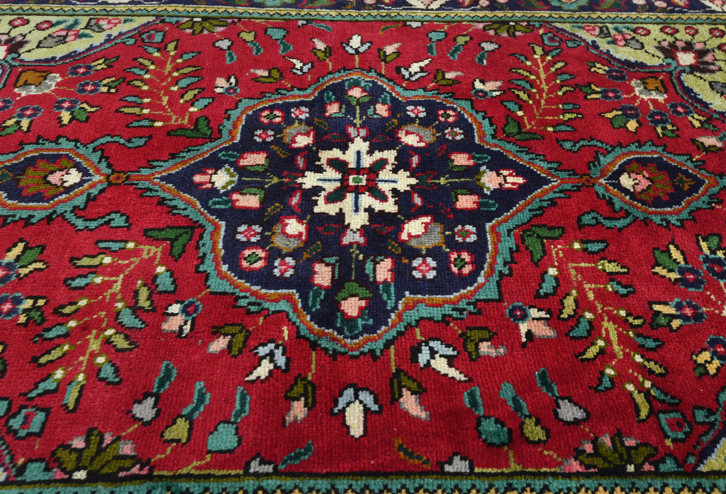 Vintage Handmade Small Red Oriental Rug Classic