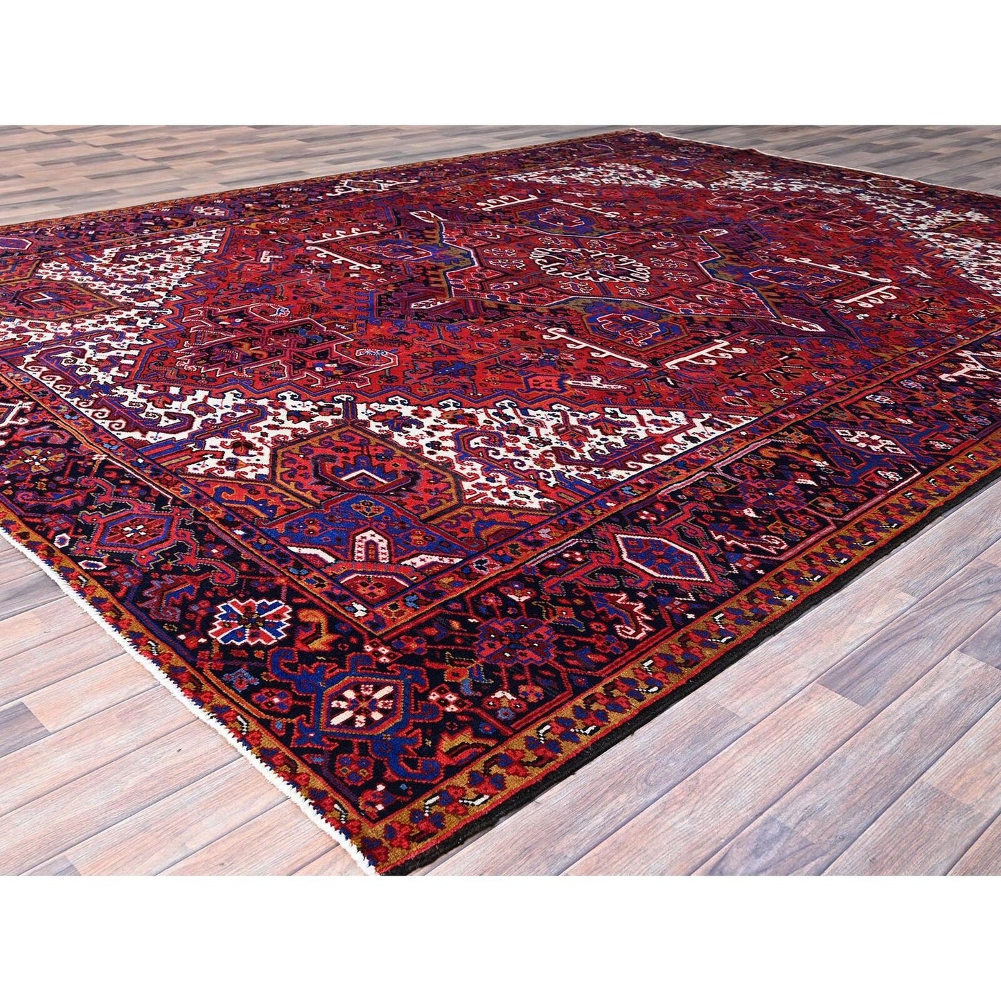 10'X12'9" Goji Berry Red 100% Wool Tribal Weaving Vintage Oriental Rug