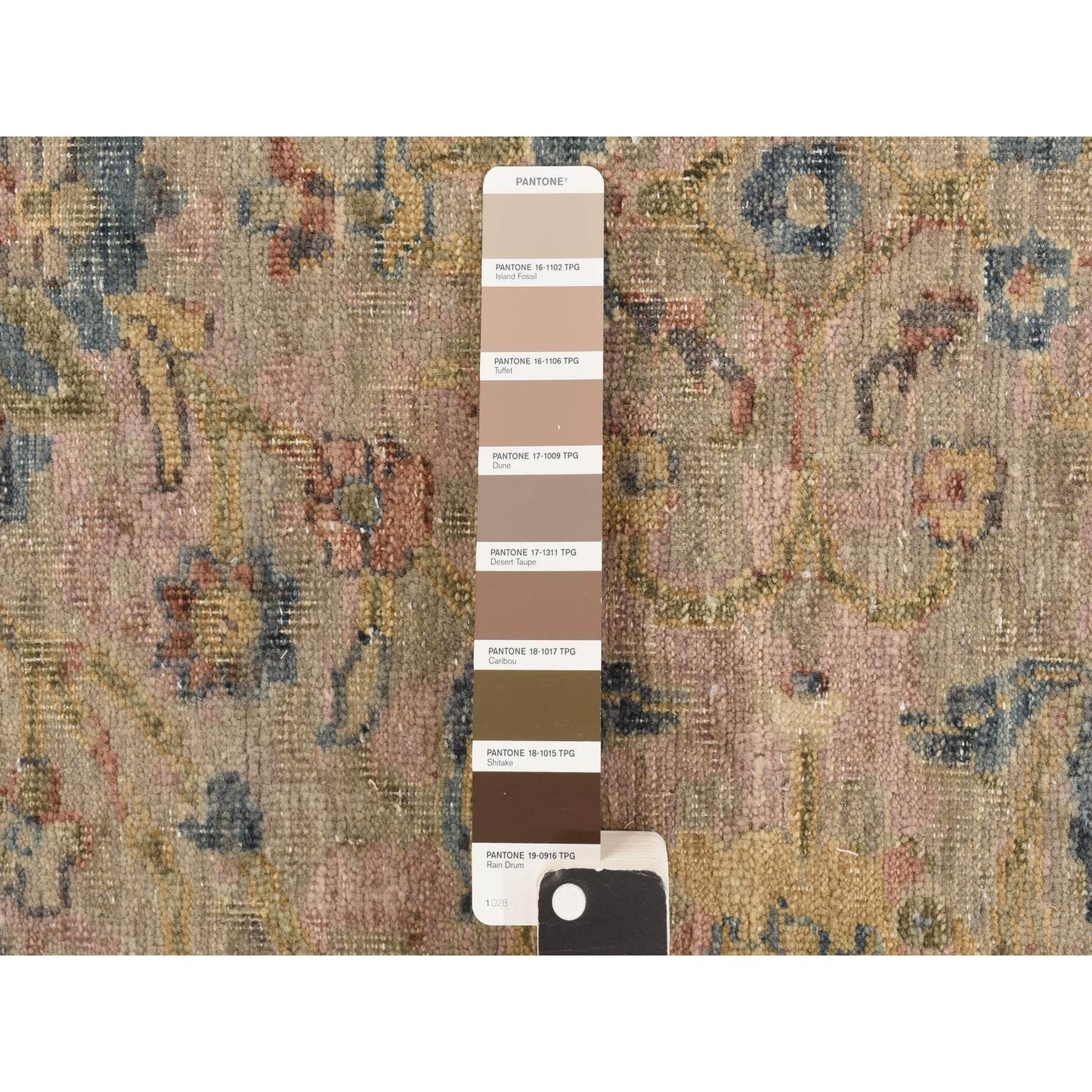 9'X11'9" Beaver Brown Antiqued Ziegler Mahal Design Wool Hand Knotted Rug