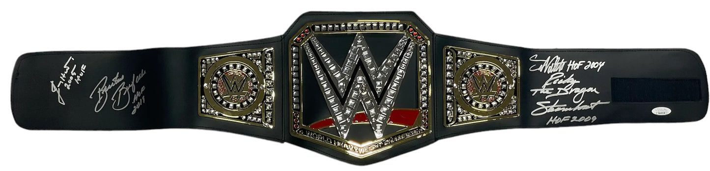 Wwe Hall Of Famers Autographed Replica Belt (Jsa)