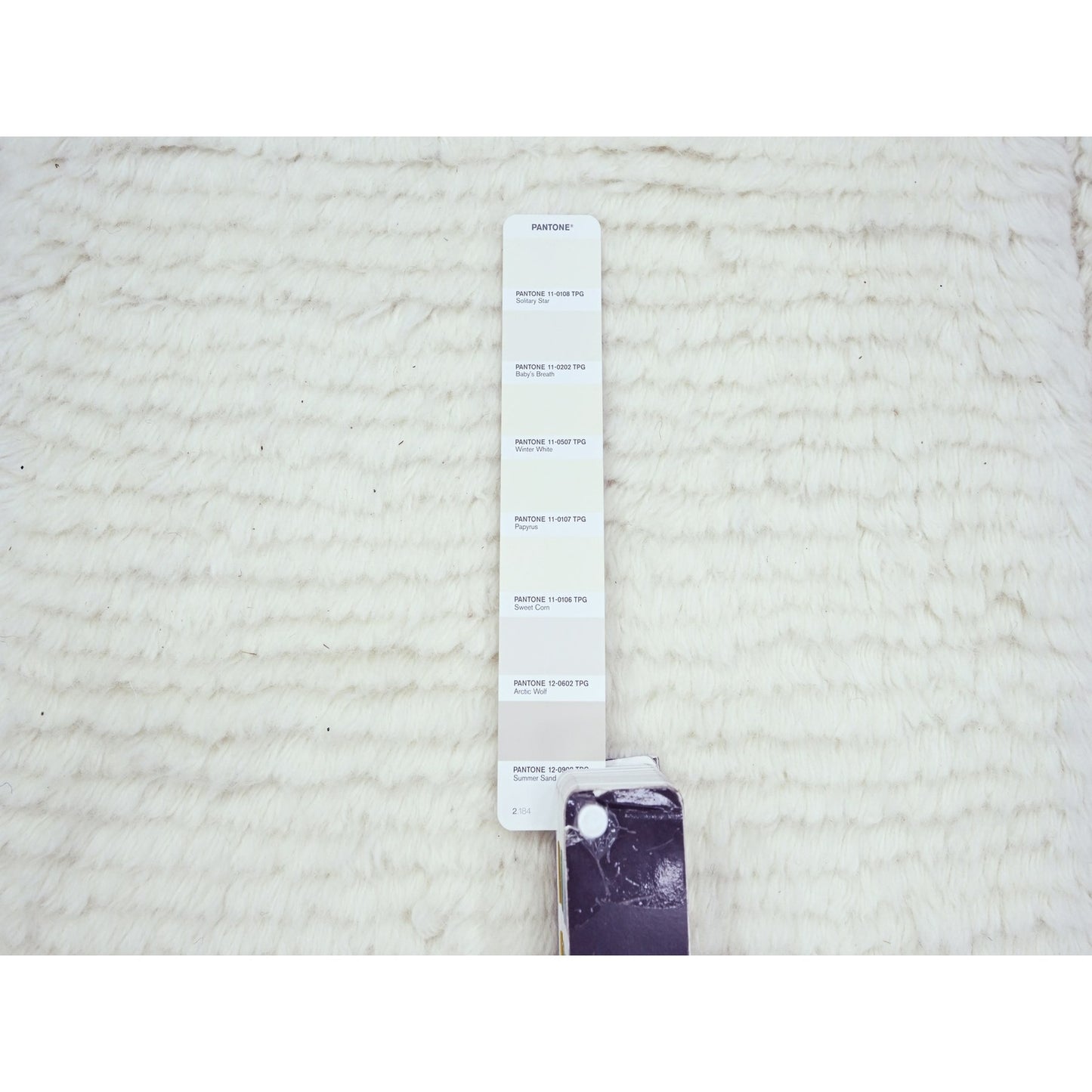10'1"X14' Pearl White Moroccan Weave Grid Design Wool Hand Knotted Rug
