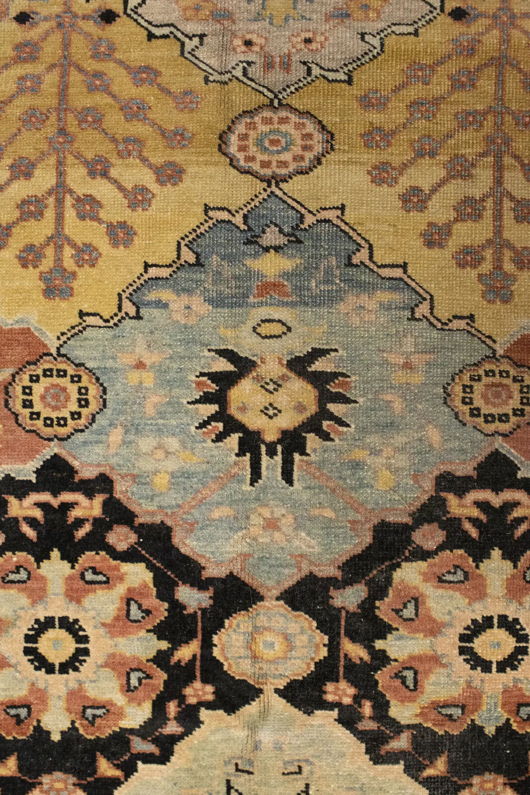 Distressed Ziegler Tribal Floral Rug Hand-Knotted