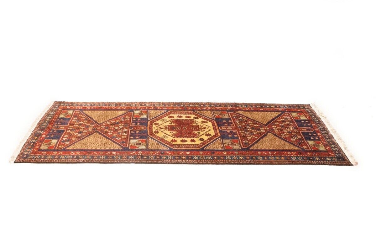 Heriz Geometric Wool Oriental Rug Farmho Hallway
