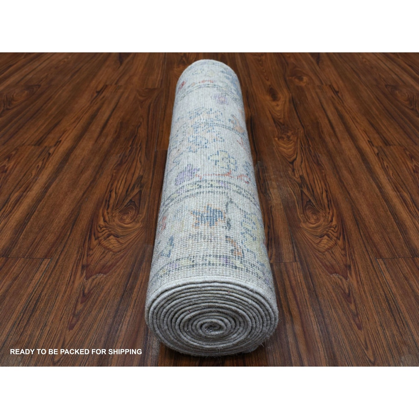 2'10"X16' Hand Knotted Soft Wool Angora Oushak Light Gray Xl Runner Rug