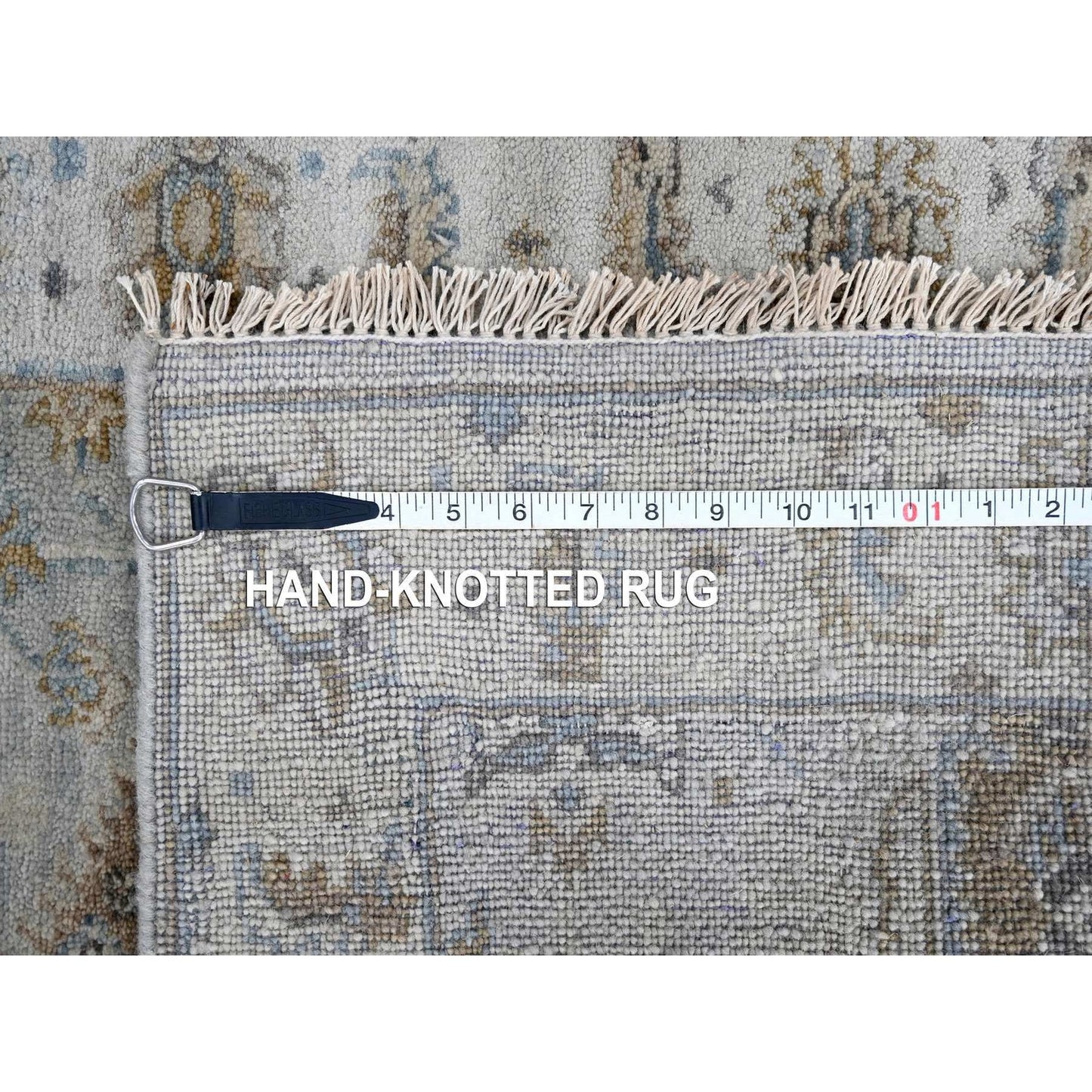 2'6"X18' Misty Gray Karjihooz Design Pure Wool Hand Knotted Xl Runner Rug