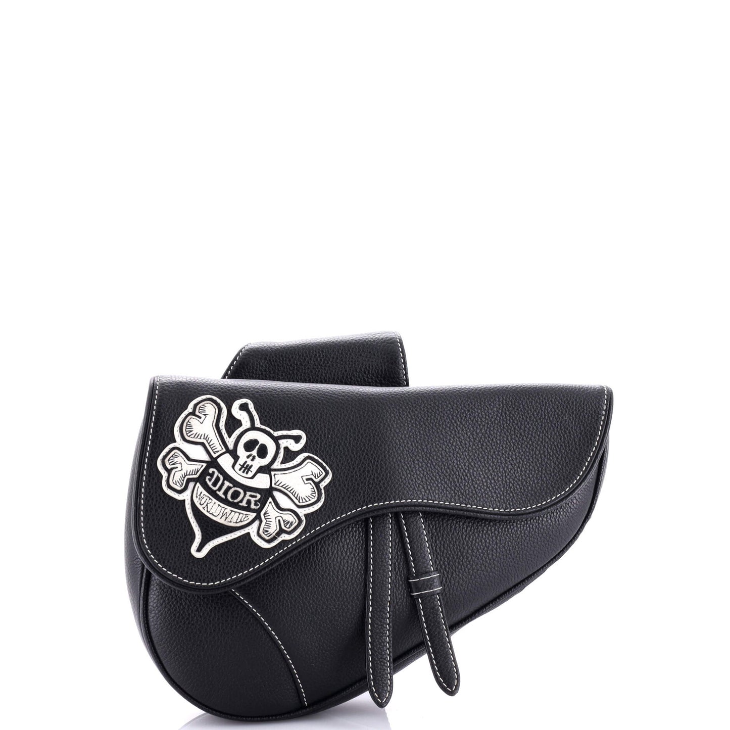 Christian Dior Shawn Stussy Saddle Crossbody Bag Leather With Applique
