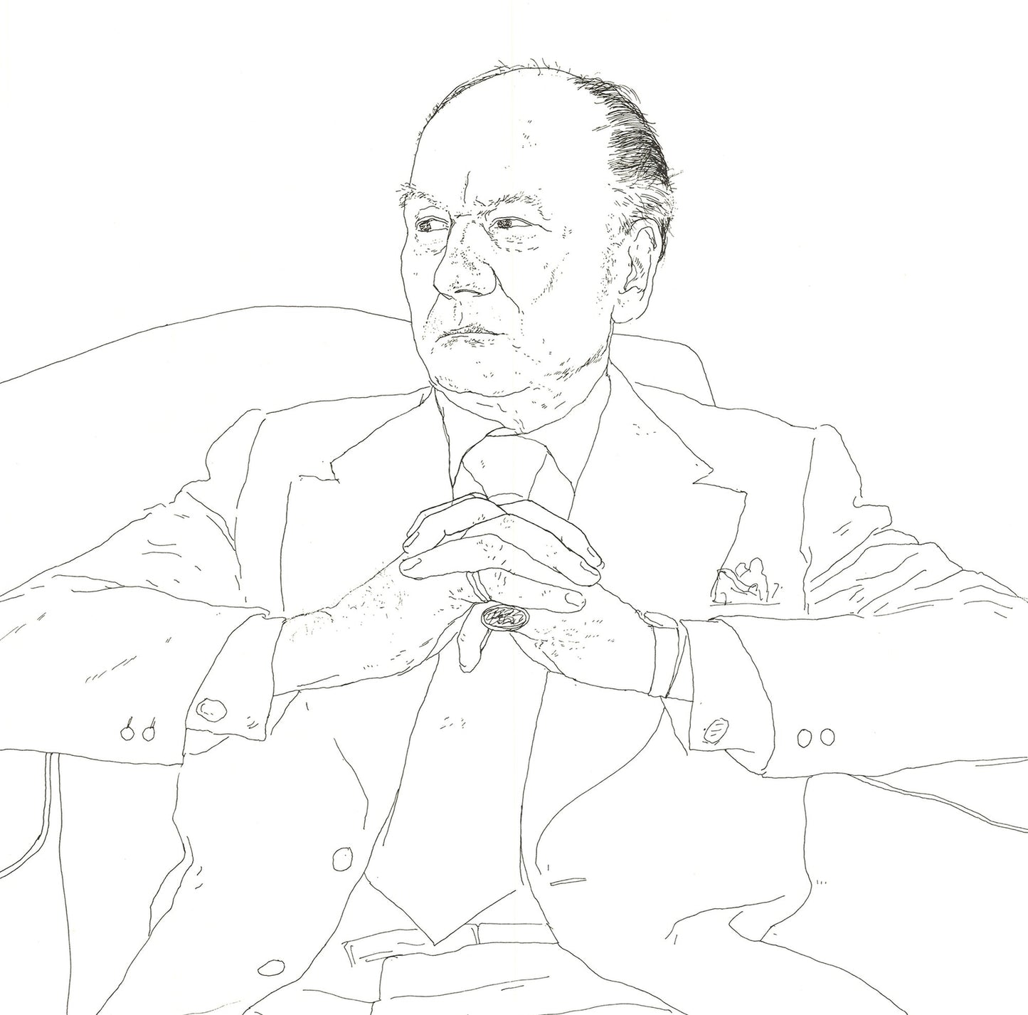 David Hockney Portrait Of Sir John Gielgud " Lithograph Pop Art