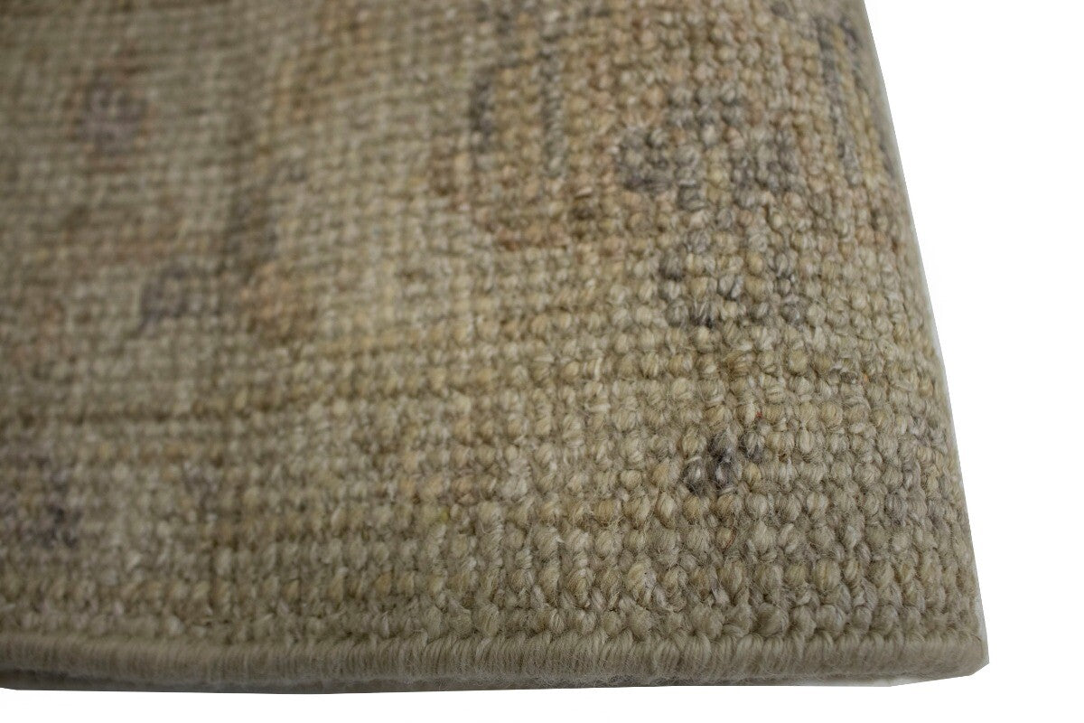 Handmade Oushak Chobi Oriental Rug Muted Floral