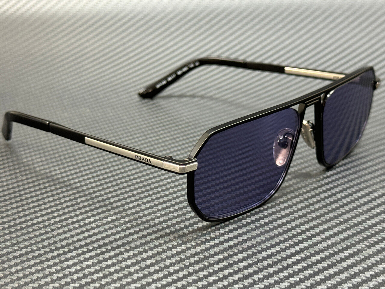 PRADA PR A53S 1BO05Q Matte Black Violet Mirror