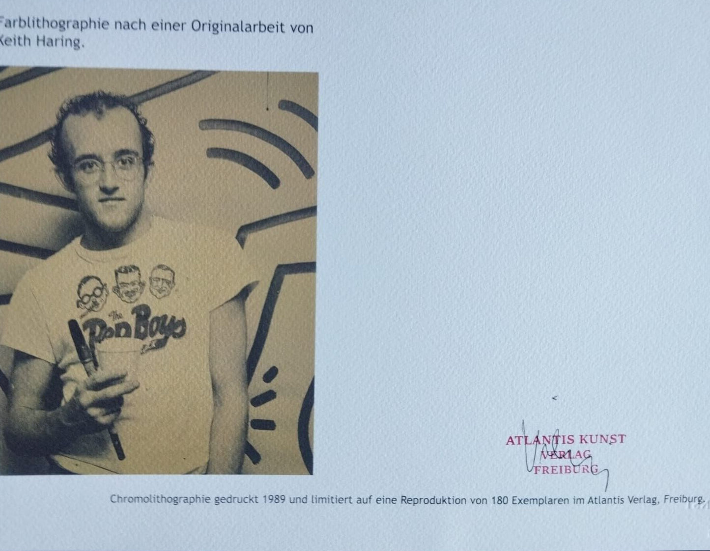 Keith Haring 'Cruella' Signed Coa Lithograph Hand