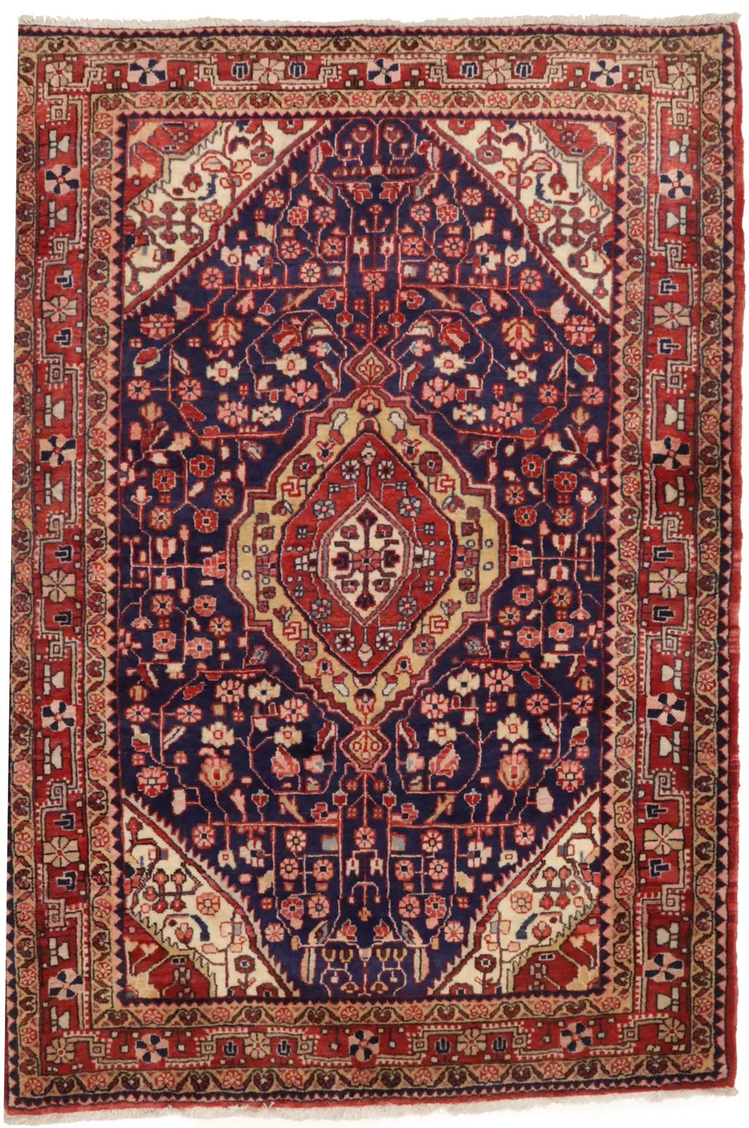 Vintage Purple-Navy Floral Style Rug Tribal