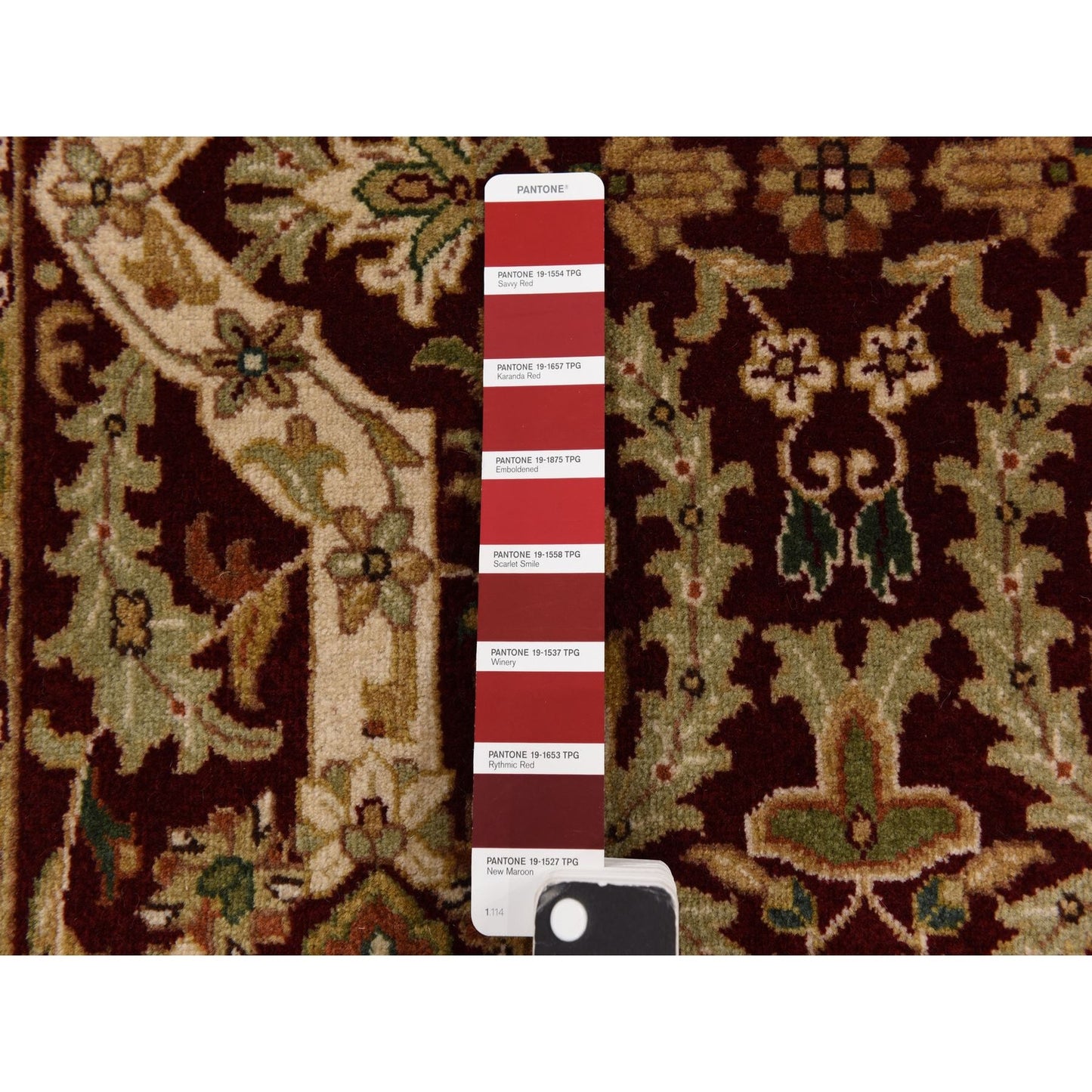3'1"X5' Burgundy Red Hand Knotted 300 Kpsi Wool Zoroastrian Design Rug