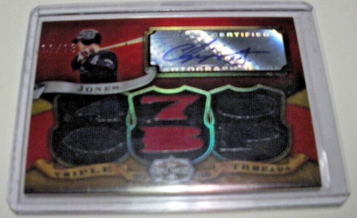 Chipper Jones 09 Topps 3X Threads Game Triple