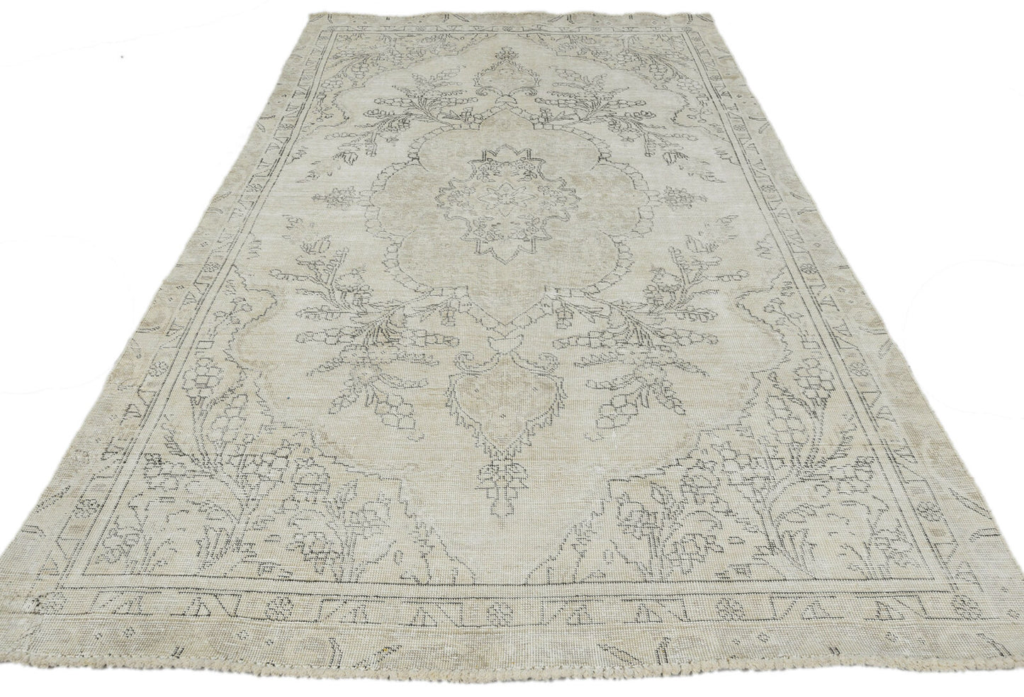 Distressed Vintage Medallion Oriental Rug Carpet