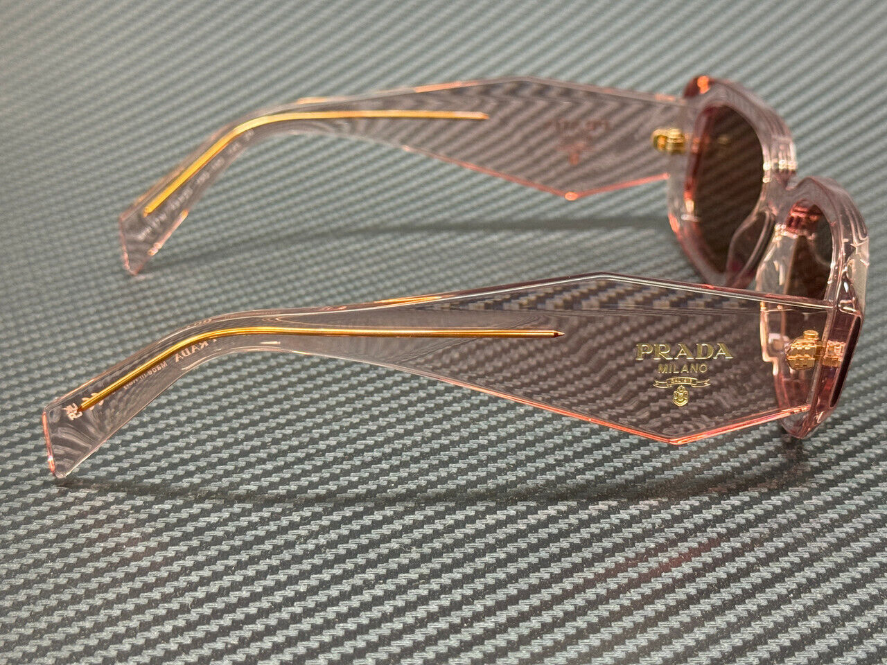 PRADA PR 17WS 19Q10D Transparent Peach Brown