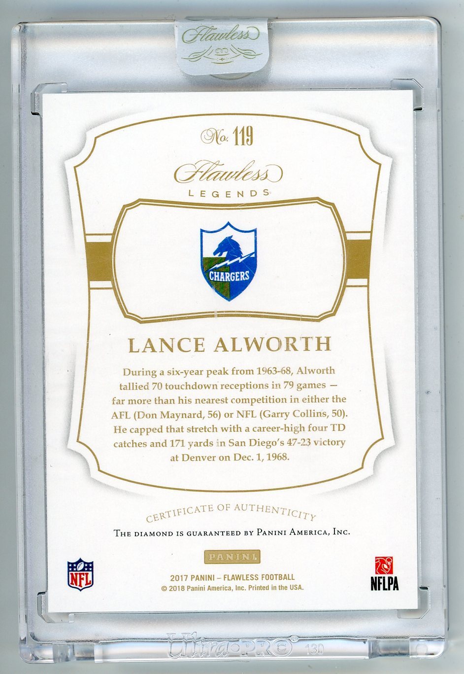 Lance Alworth 2017 Panini Flawless Legends #119
