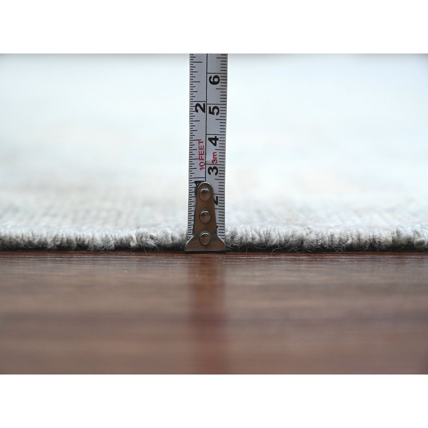 9'X12'6" Gray Afghan Angora Oushak Leaf Design 100% Wool Hand Knotted Rug