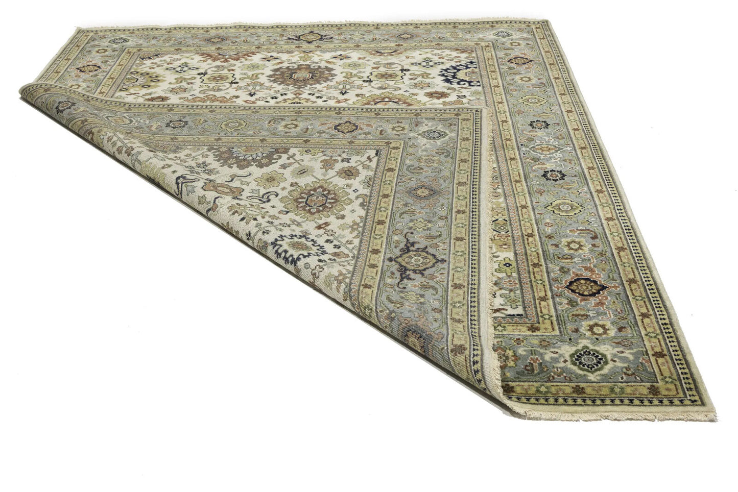 Wool Oriental Rug Geometric Style Carpet Farmho