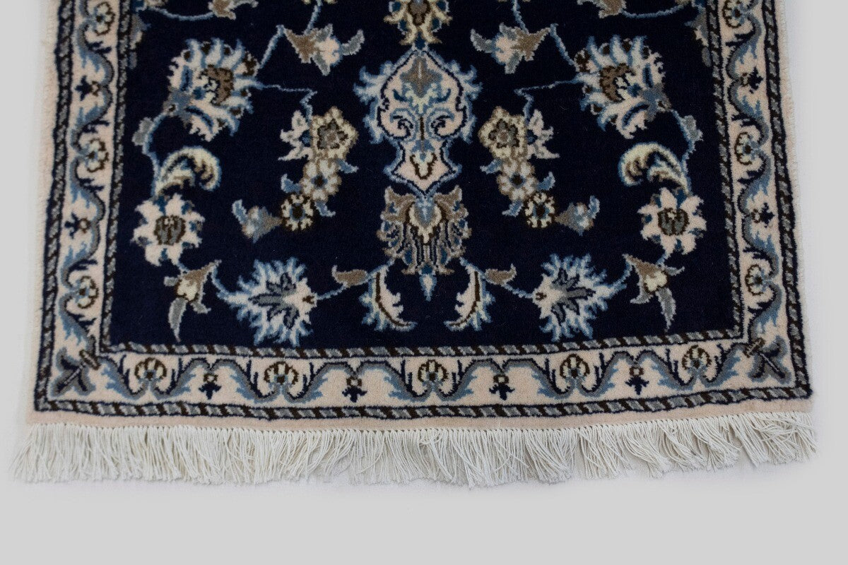 Handmade Traditional Navy Thick Pile Rug Small