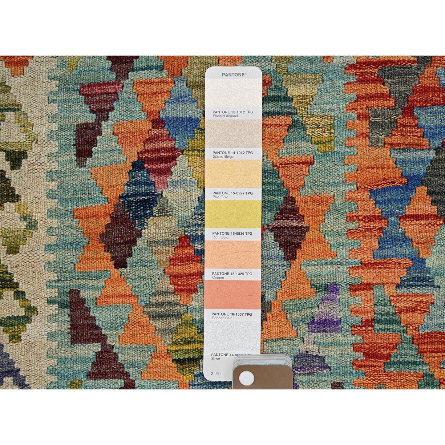 2'10"X12'8" Colorful Flat Weave Afghan Kilim Hand Woven Wool Runner Rug