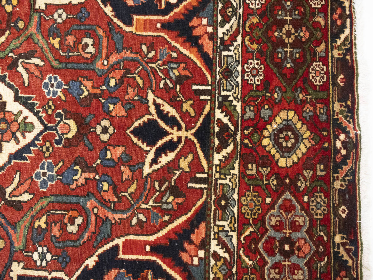 Vintage Red Floral Rug Extra-Large Handmade
