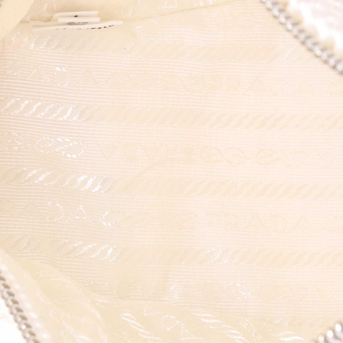 Prada Triangle Logo Zip Crossbody Bag Crochet Raffia Small