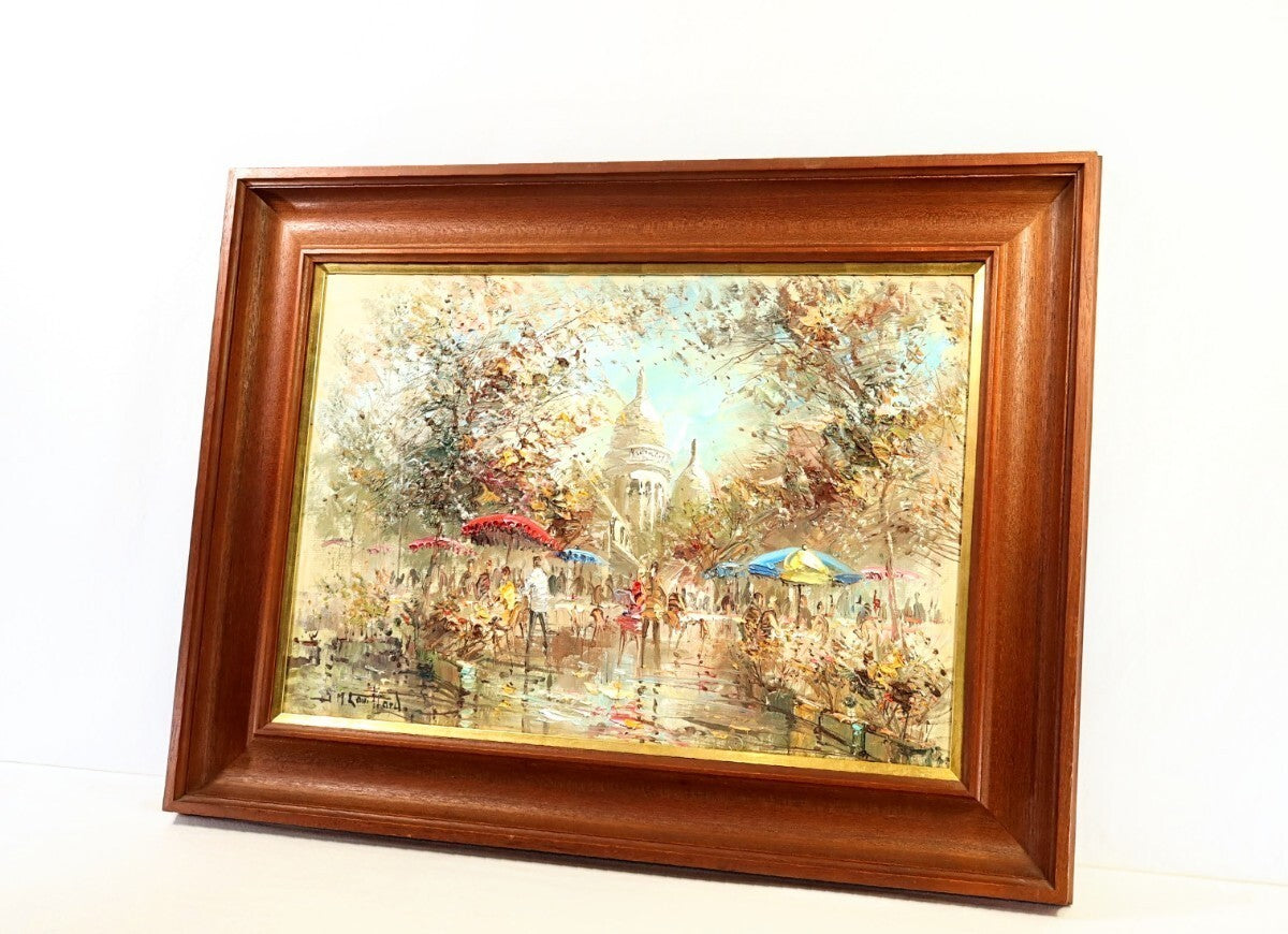 Jean Marie Quillard 1977 Original Oil Painting "Paris, Montmartre - Signed M20