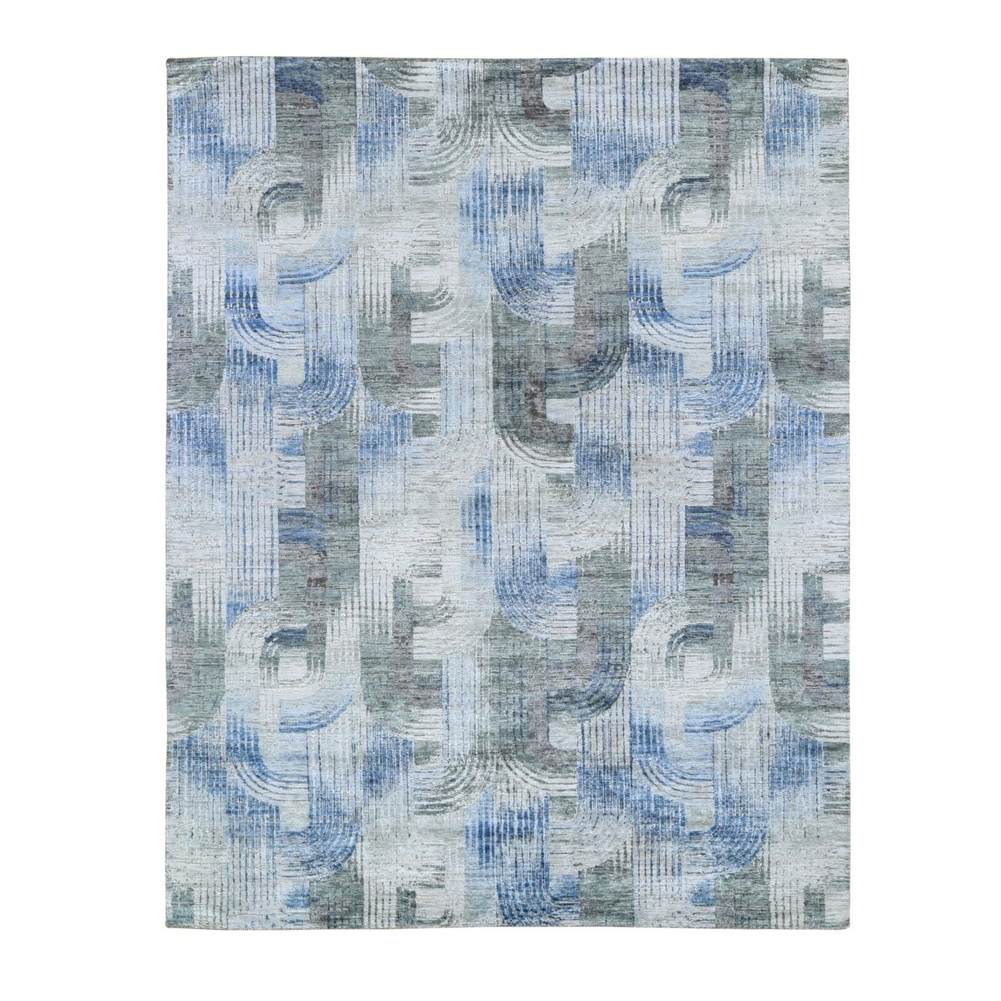 8'X10'2" The Intertwined Passage Silk With Text Wool Hand Knotted Rug