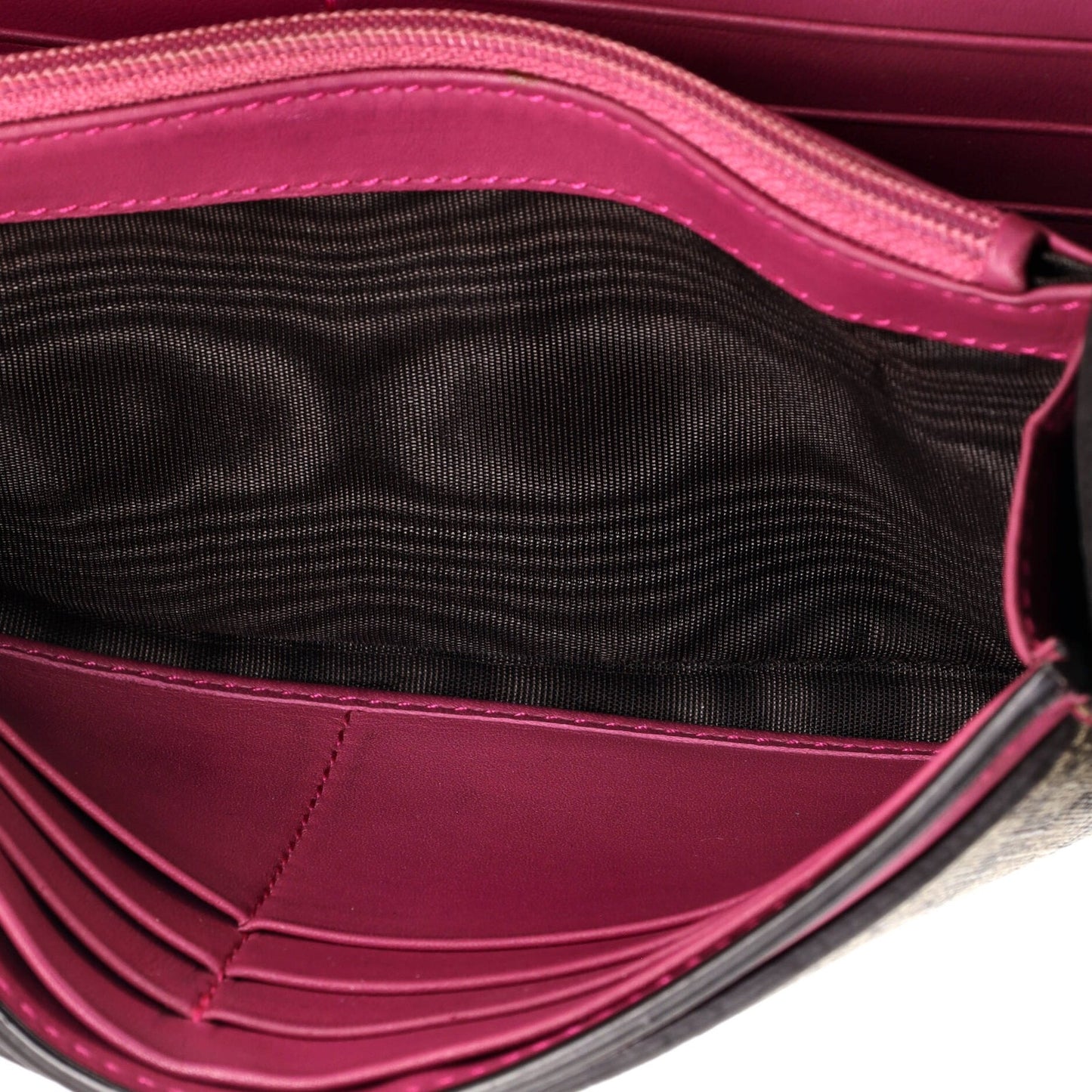 Gucci Padlock Continental Chain Wallet Gg Coated Canvas And Leather Long