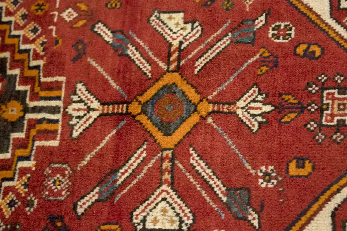 Handmade Vintage Oriental Area Rug Geometric