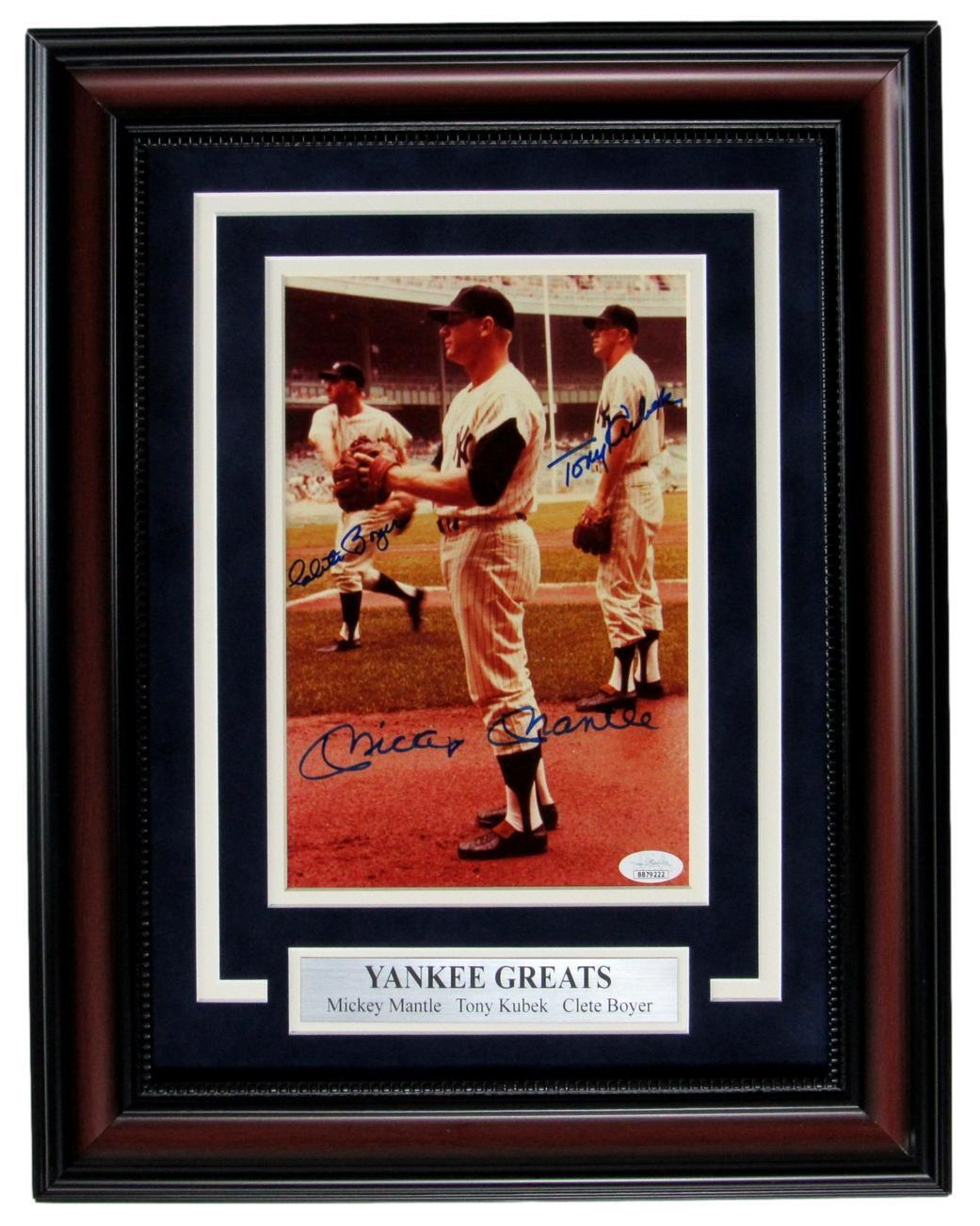 Mickey Mantle/Kubek/Boyer Yankees Signed/Auto
