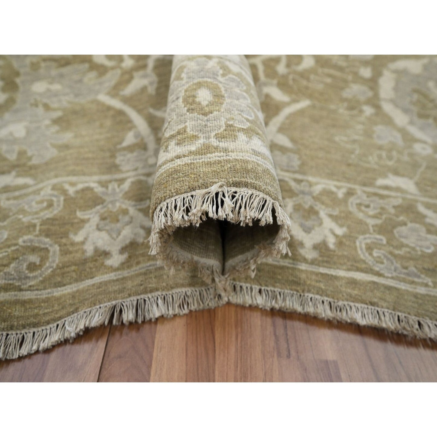 9'X12' Green Ziegler Mahal Large Flowers Design All Wool Hand Knotted Rug
