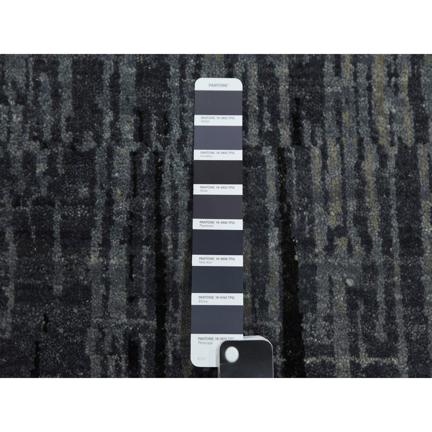 8'X8'4" Gray And Black Hand Knotted Modern Ombre Design Wool Square Rug