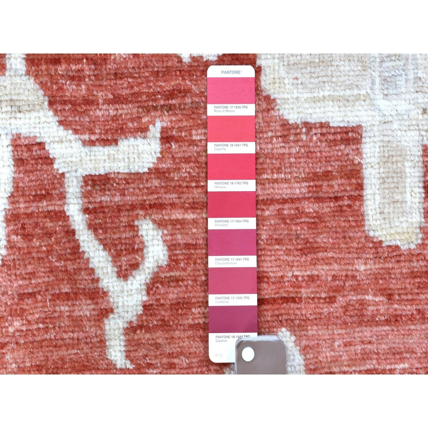 11'9"X14'9" Angora Oushak Hand Knotted Brick Red Soft Wool Oversized Rug