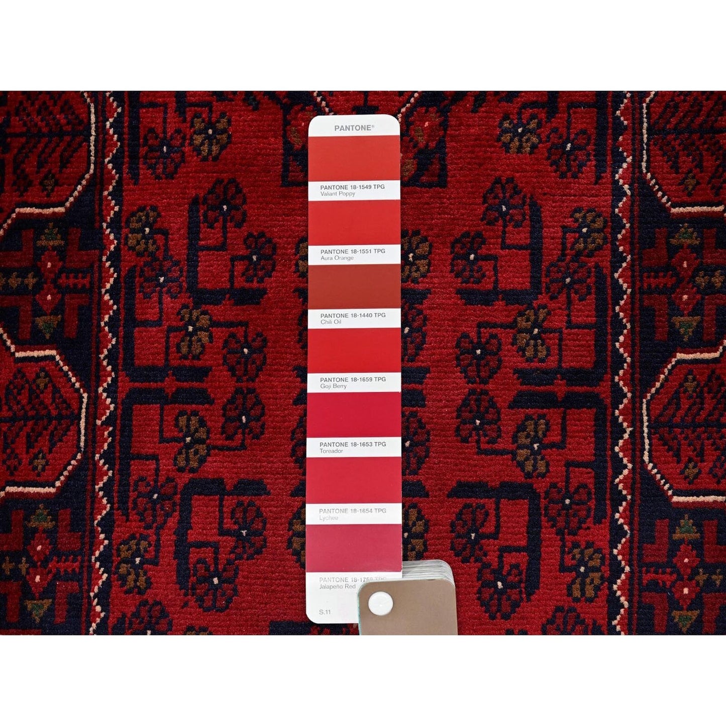 1'9"X4'10" Red Afghan Khamyab Tribal Design Hand Knotted Wool Runner Rug