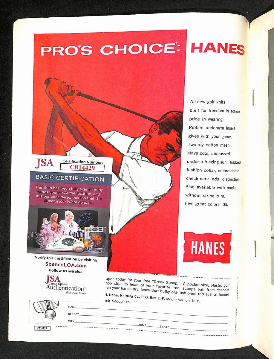 Arnold Palmer Signed/Autographed Feb 1961 Golf