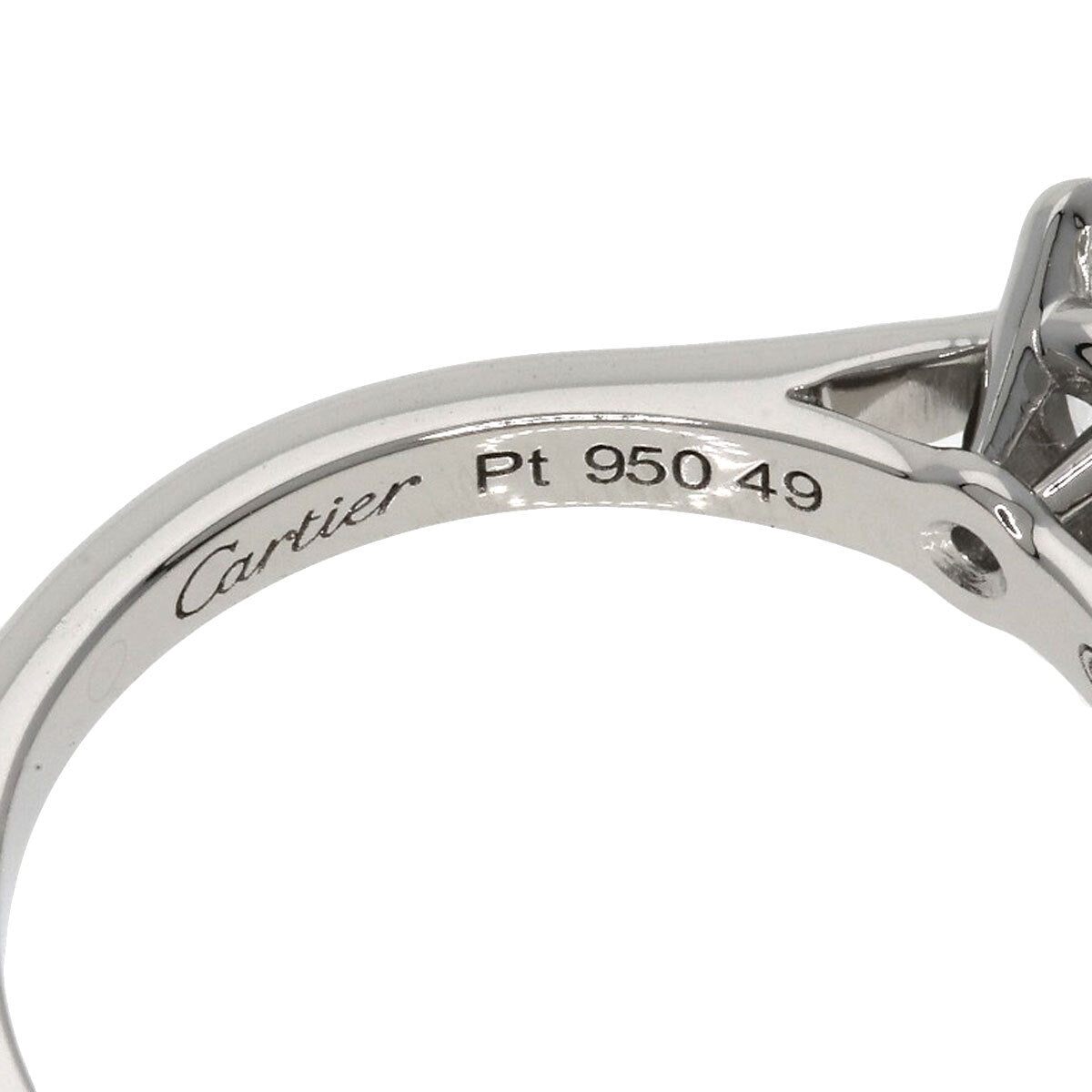 Cartier Ring Solitaire 1P Diamond #49 Platinum