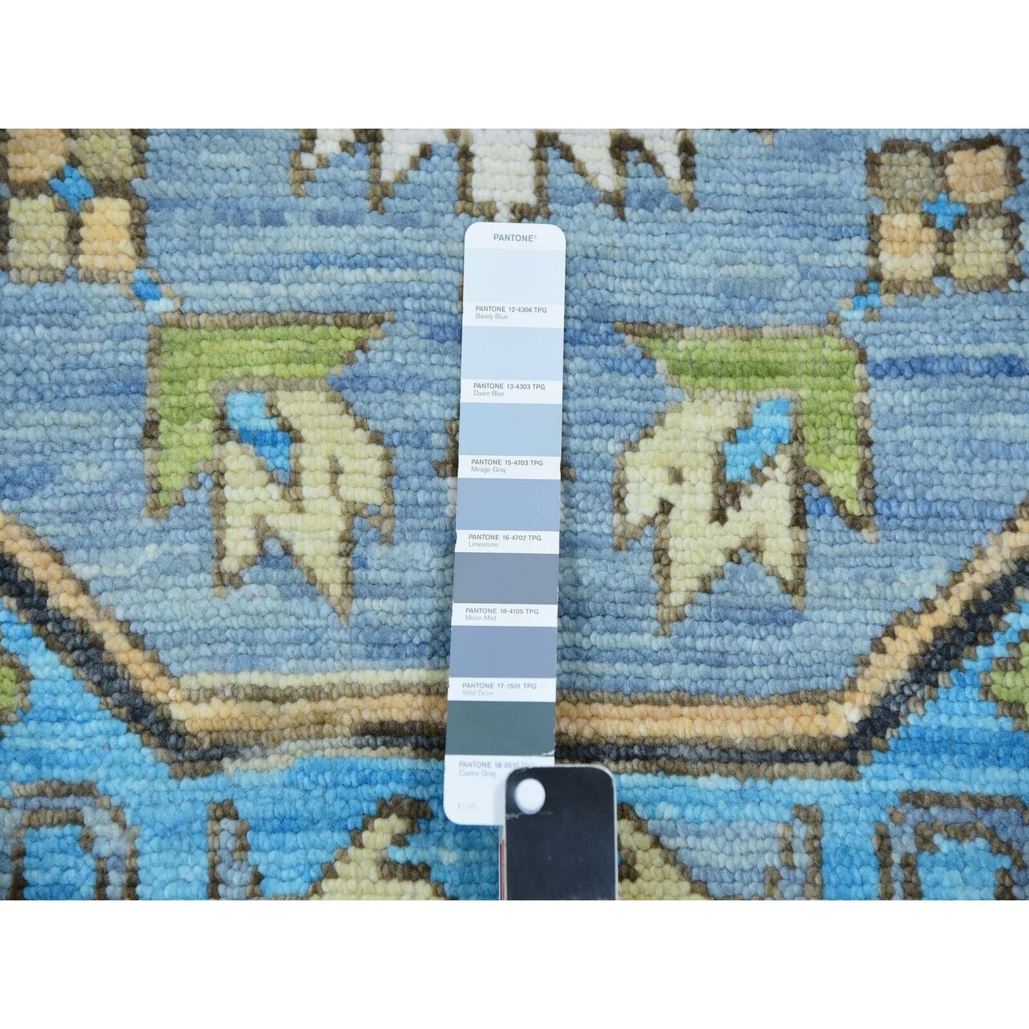 10'2"X14'3" Dawn Blue Heris Fabuloso Central Medallion Hand Knotted Rug