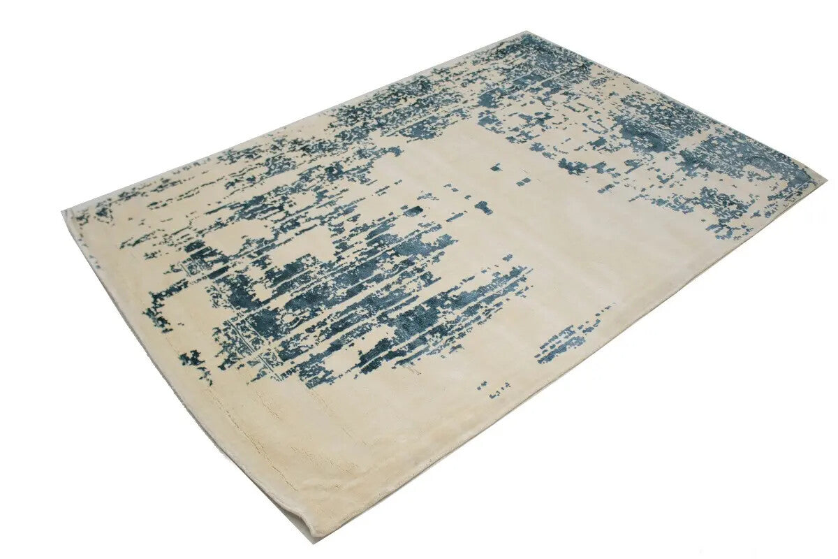 Muted Slate Blue Distressed Floral 4X6