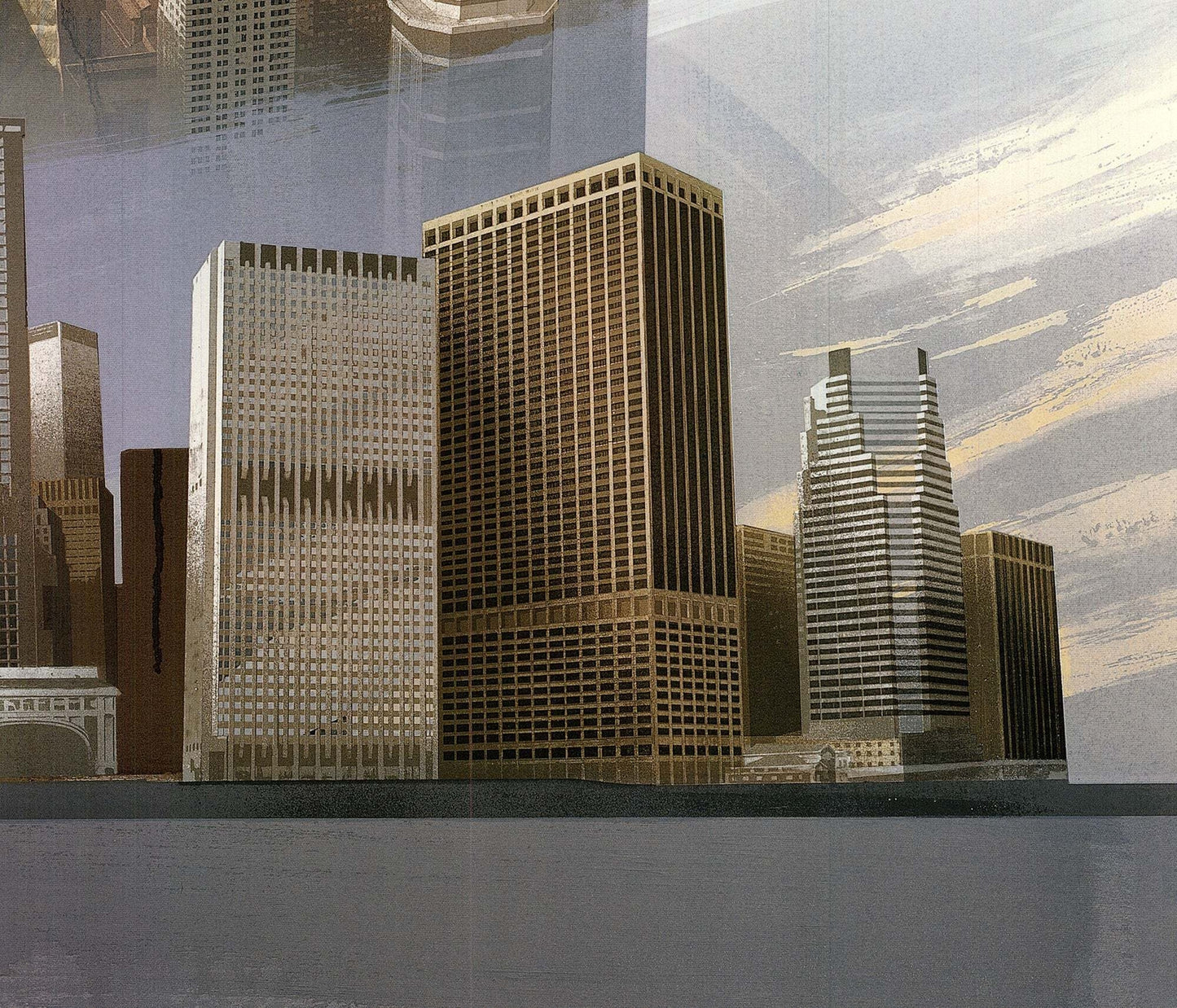 Richard Davies Brooklyn Bridge " Offset Lithograph Photography Brow