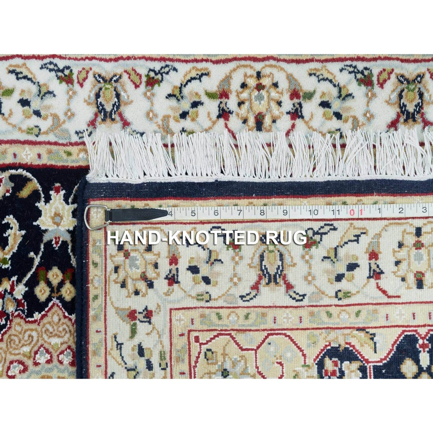 2'6"X8' Blue 250 Kpsi Soft Wool Hand Knotted Nain Design Runner Rug