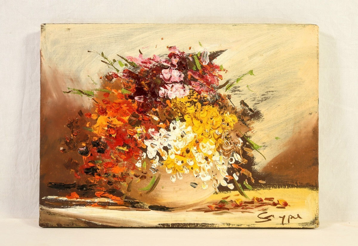 Lech Szypa Original Oil Painting "Kwiaty Polskie" Polish Art Flowers Signed