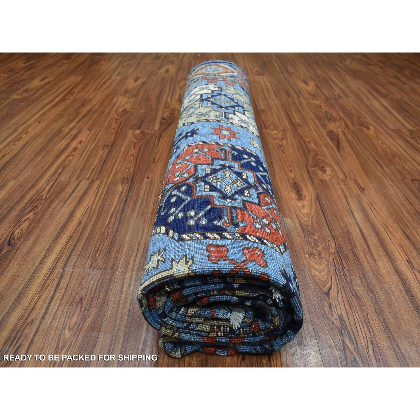 9'8"X12'4" Hand Knotted Blue Afghan Ersari Afghan Wool Oriental Rug