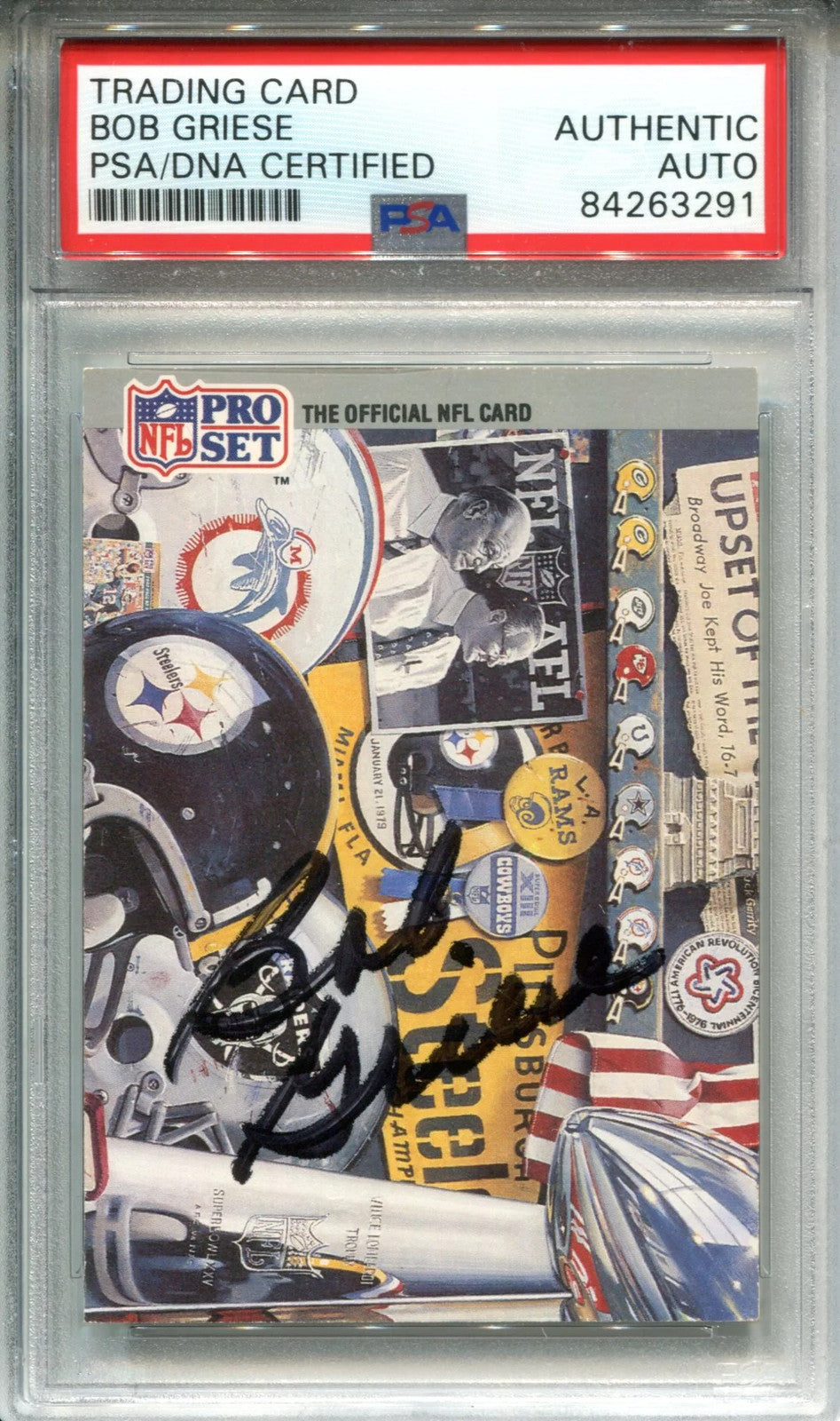Bob Griese Autographed 1990 Pro Set Card (Psa)